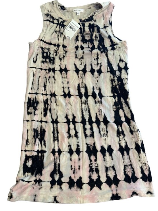 Socialite Dresses & Skirts - Sleeveless Tie-Dye Tank Dress By Socialite Size S Polyester/Spandex Blend Black/